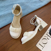 Zapatos de tacón alto y grueso con diseño de hada para mujer